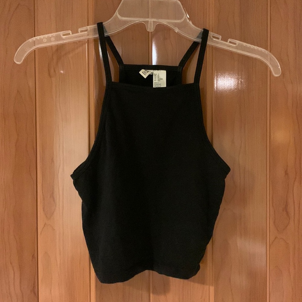 Blank cropped high neck cami